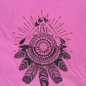 Purple T with graphics